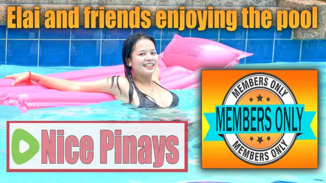 Elai and friends enjoying the pool